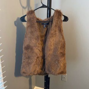 Faux brown fur vest size small